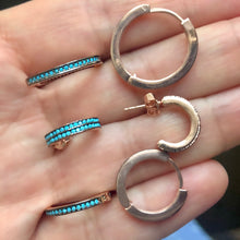 Load image into Gallery viewer, Hoop earrings with small pave-set stones