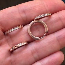 Load image into Gallery viewer, Hoop earrings with small pave-set stones