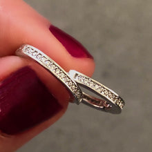 Load image into Gallery viewer, Hoop earrings with small pave-set stones