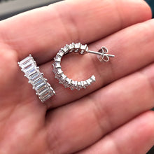Load image into Gallery viewer, Earring with Princess Cut stones and Studed Clip
