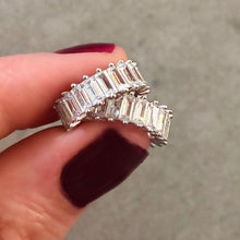 Load image into Gallery viewer, Earring with Princess Cut stones and Studed Clip