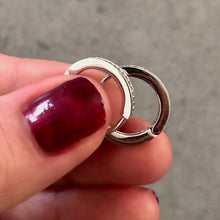 Load image into Gallery viewer, Hoop earrings with small pave-set stones