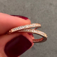 Load image into Gallery viewer, Hoop earrings with small pave-set stones