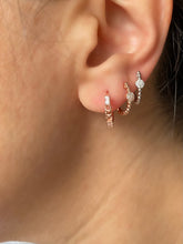 Load image into Gallery viewer, Small Hoops with clear zircon stones  - Earrings