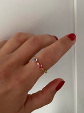 Load image into Gallery viewer, Ring with pink heart and Blue and green stones