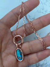 Load image into Gallery viewer, Necklace with Chunky Clips and Turquoise charm