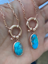 Load image into Gallery viewer, Necklace with Chunky Clips and Turquoise charm