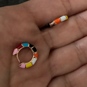 Earring with enamel -Rainbow colors
