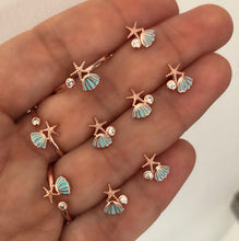 Load image into Gallery viewer, Small Sea Shell Set - Blue enamel
