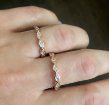 Load image into Gallery viewer, Pave-set ring with Large Oval clear zircon stones