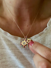 Load image into Gallery viewer, Morning star Necklace with 3 pendants and rainbow stones