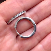 Load image into Gallery viewer, Hoop earrings with small pave-set stones