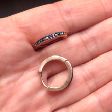 Load image into Gallery viewer, Hoop earrings with small pave-set stones