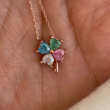 Load image into Gallery viewer, Clover Necklace Colorful Crystals
