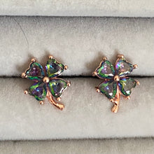 Load image into Gallery viewer, Clover Earring with colourful stones