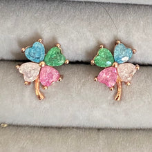 Load image into Gallery viewer, Clover Earring with colourful stones