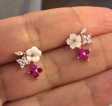 Load image into Gallery viewer, Studs with Spring flowers