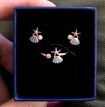 Load image into Gallery viewer, Small Sea Shell Set - Blue enamel