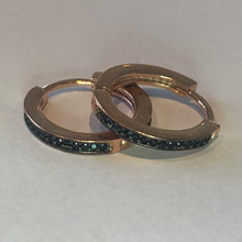 Load image into Gallery viewer, Hoop earrings with small pave-set stones