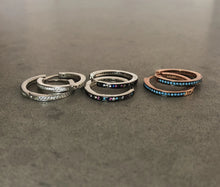 Load image into Gallery viewer, Hoop earrings with small pave-set stones