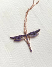 Load image into Gallery viewer, Dragonfly Necklace with enamel