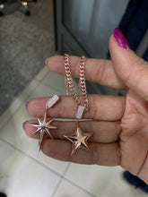 Load image into Gallery viewer, Morning star Necklace with thick twist curve chain