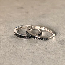 Load image into Gallery viewer, Hoop earrings with small pave-set stones