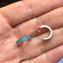 Load image into Gallery viewer, Earring with small double row pave-set stones