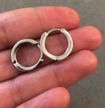 Load image into Gallery viewer, Hoop earrings with small pave-set stones