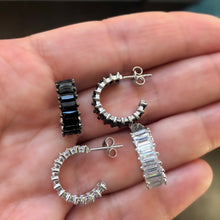 Load image into Gallery viewer, Earring with Princess Cut stones and Studed Clip