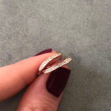 Load image into Gallery viewer, Hoop earrings with small pave-set stones