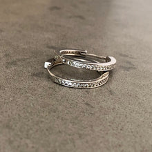 Load image into Gallery viewer, Hoop earrings with small pave-set stones
