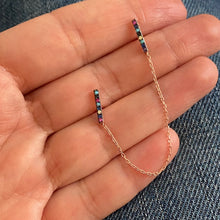 Load image into Gallery viewer, Twin earrings with chains - Sold as single Item