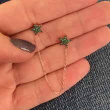 Load image into Gallery viewer, Twin earrings with chains - Sold as single Item
