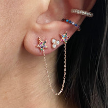 Load image into Gallery viewer, Twin earrings with chains - Sold as single Item