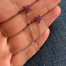 Load image into Gallery viewer, Twin earrings with chains - Sold as single Item