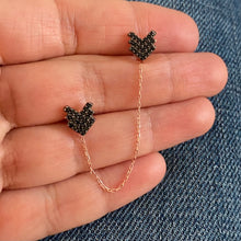 Load image into Gallery viewer, Twin earrings with chains - Sold as single Item