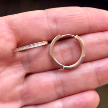 Load image into Gallery viewer, Hoop earrings with small pave-set stones