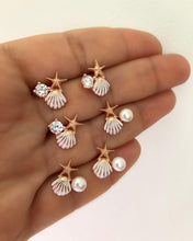 Load image into Gallery viewer, Sea shell studs with pearls
