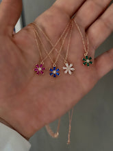 Load image into Gallery viewer, Pretty flower Necklaces with colourful stones