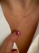 Load image into Gallery viewer, Pretty flower Necklaces with colourful stones