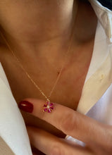 Load image into Gallery viewer, Pretty flower Necklaces with colourful stones