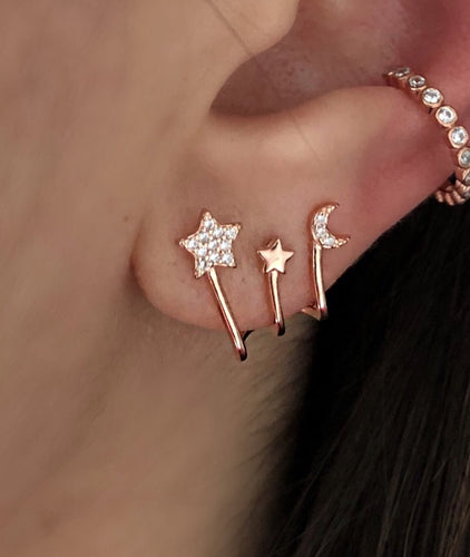 Triple star earring