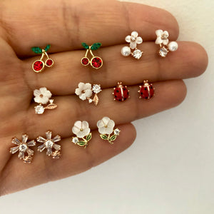 Studs with Spring flowers