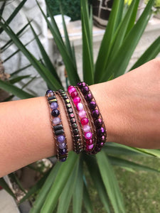 Healing Bracelets - Brown, Pink and Purple