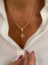 Load image into Gallery viewer, Morning star Necklace with thick twist curve chain