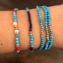 Load image into Gallery viewer, BRACELET WITH TURQUOISE AND NAVY STONES