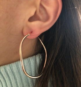 Wavy Hoops Rose Gold Plated Silver