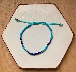 BRACELET WITH TURQUOISE AND NAVY STONES