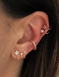 Cartilage earrings - Paveset hoops